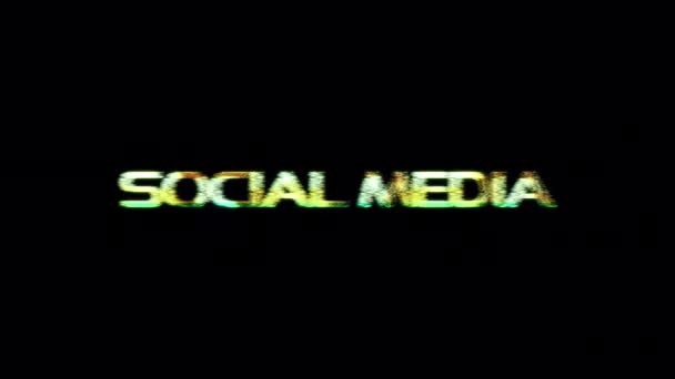 Loop Social Media Золотий Блиск Світлового Руху Глюк Текстовий Ефект — стокове відео