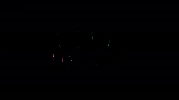 Обновление Яркого Цветного Неонового Лазерного Текста Анимации Черном Абстрактном Фоне — стоковое видео