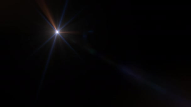 Flerfärgad Optisk Lins Facklor Ljus Blinkande Brast Animation Effekter Mörk — Stockvideo