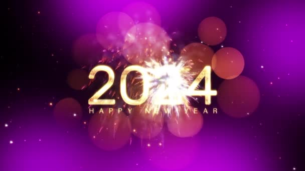 2024 Happy New Year Text Effect Beautiful Cinematic Title Трейлер — стоковое видео