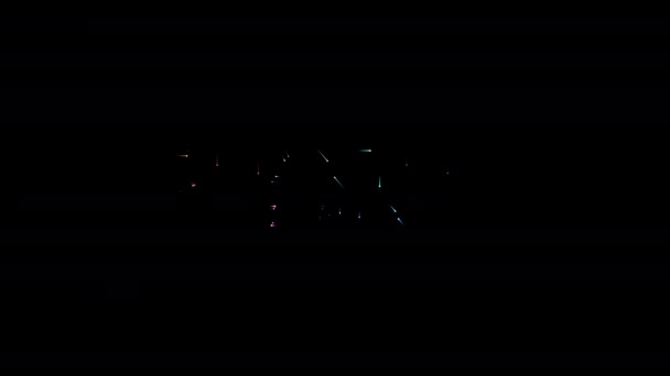 Quantum Computing Färgglada Neon Laser Text Animation Glitch Effekt Svart — Stockvideo