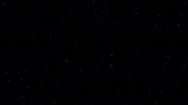 Αφηρημένη Βρόχο Πτώση Ροζ Σωματιδίων Αστέρων Animation Μαύρο Φόντο Για — Αρχείο Βίντεο