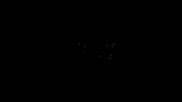 Yakında Renkli Neon Lazer Metin Canlandırma Efekti Siyah Soyut Arkaplan — Stok video
