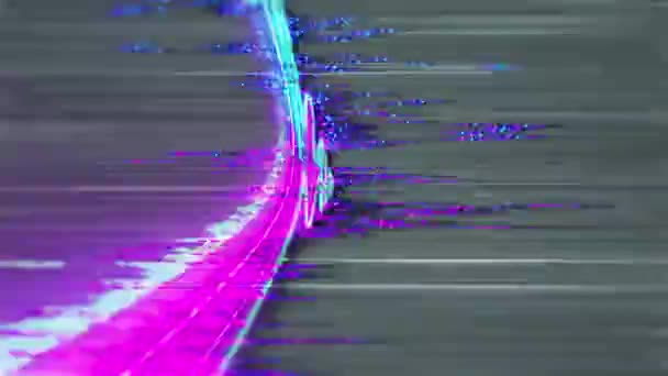 Знаєте Глюк Рожевий Синій Неоновий Текстовий Ефект Шумопоглинаючим Світлом Кінематографічної — стокове відео