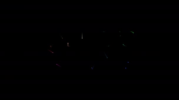 Nowego Kolorowy Neon Laserowy Efekt Animacji Tekstu Czarnym Abstrakcyjnym Tle — Wideo stockowe