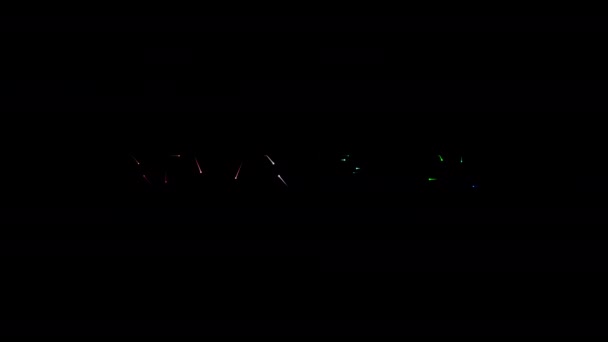 Normal Färgglada Neon Laser Text Animation Effekt Svart Abstrakt Bakgrund — Stockvideo