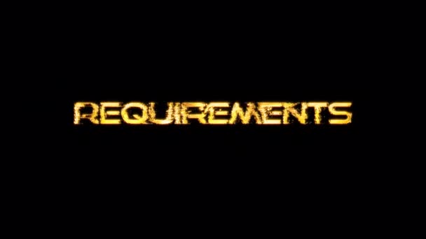 Loop Requirement Gold Text Shine Light Animation Glitch Effect Black — Stock video