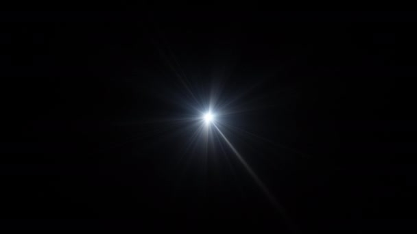 Soyut Döngü Merkezi Beyaz Yıldız Optik Mercek Parlaması Ekran Projesi — Stok video