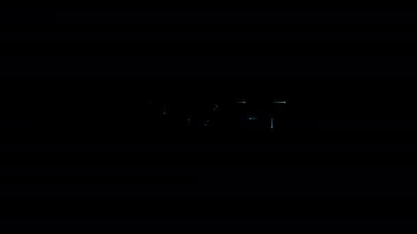 Поделиться Красочным Неоновым Эффектом Лазерной Анимации Текста Кинематографическое Название Черном — стоковое видео