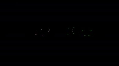 Güneş Hücreleri renkli neon lazer metin canlandırma efekti siyah soyut arkaplan üzerinde sinematik başlık.