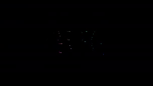 Sonderbericht Bunte Neon Laser Text Animationseffekt Filmtitel Auf Schwarzem Abstrakten — Stockvideo