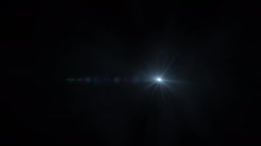 Soyut döngü parlayan mavi yıldız optik ışık mercekleri, ekran projesi için siyah arkaplan üzerinde yanıp sönen dönüş animasyonları oluşturur. 4K kusursuz döngü dinamik kinetik parlak yıldız ışınları 