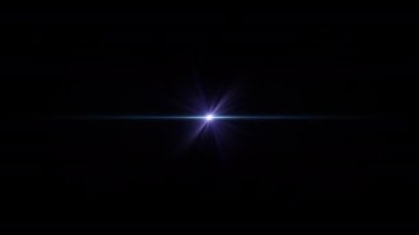 Soyut döngü merkezi mavi yıldız optik ışık mercekleri, ekran projesi için siyah arkaplan üzerinde yanıp sönen dönüş animasyonları oluşturur. 4K kusursuz döngü dinamik kinetik parlak yıldız ışınları 