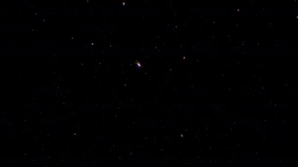 Schleife Von Glühendem Glanz Bunte Sterne Partikelanimation Auf Schwarzem Hintergrund — Stockvideo