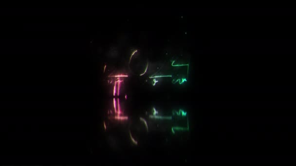 2024 Bonne Année Coloré Néon Laser Texte Animation Glitch Effet — Video