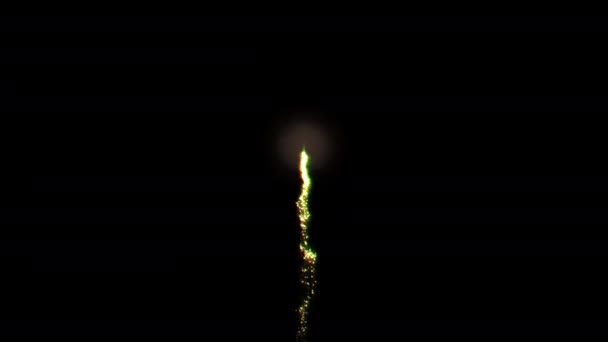 Animation Pyrotechnic Light Show Glow Lemon Green Fireworks Trial Black — Stock Video