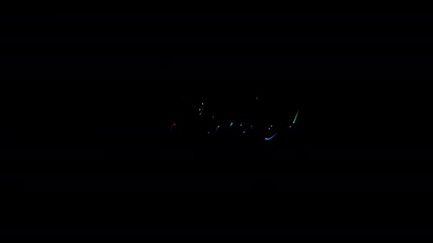 Assine Colorido Neon Laser Efeito Animação Texto Título Cinematográfico Sobre — Vídeo de Stock