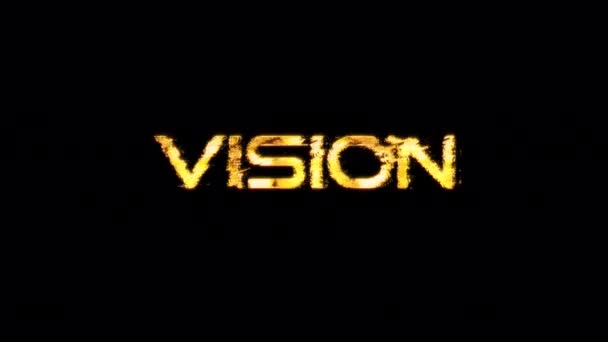 Loop Vision Золотий Текст Блискучого Циклу Світлового Руху Чорному Абстрактному — стокове відео