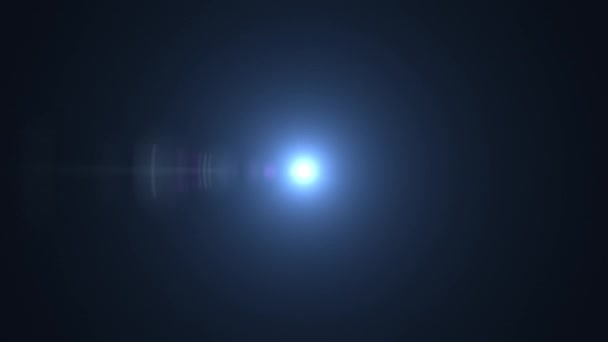 Centro Bucle Abstracto Estrella Azul Brillo Óptico Lente Destellos Parpadeo — Vídeos de Stock
