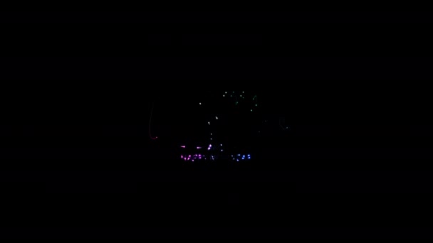 Wesołych Świąt Szczęśliwego Nowego Roku Kolorowy Neon Laser Tekst Animacja — Wideo stockowe