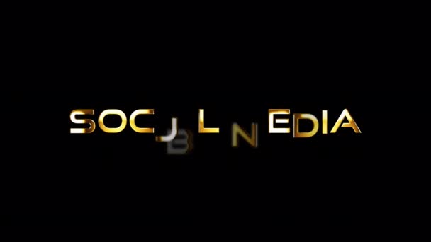 Loop Social Media Gold Tekst Shine Loop Light Motion Title — Wideo stockowe