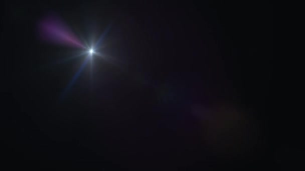 Abstrakcyjny Blask Wielobarwny Gwiazda Optyczna Rozbłysk Światła Rozbłysk Nimacji Czarnym — Wideo stockowe
