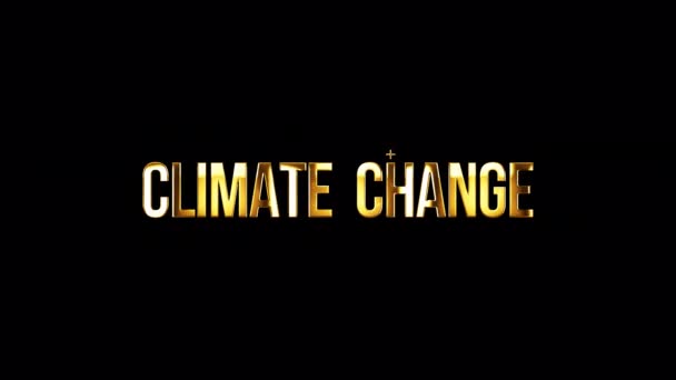 Loop Climate Change Guldtext Lysa Loop Ljus Rörelse Titel Glitch — Stockvideo