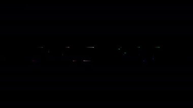 Siyah soyut arkaplan üzerindeki renkli neon lazer metin animasyon arızası sinematik başlık.