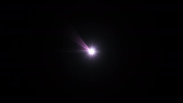 Петля Абстрактный Центр Разноцветные Светящиеся Звезды Оптические Линзы Блик Свет — стоковое видео