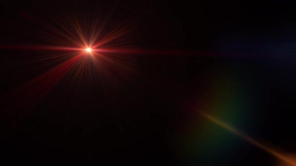 Черном Фоне Блестят Красные Оптические Линзы Эффект Динамических Кинетических Световых — стоковое видео