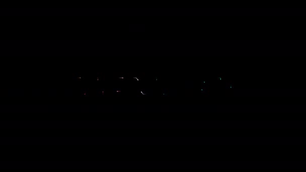 Děkujeme Barevný Neonový Laser Efekt Efektu Závady Animace Černém Abstraktním — Stock video