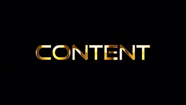 Loop Content Texto Dorado Brillo Lazo Luz Movimiento Cinemático Título — Vídeos de Stock