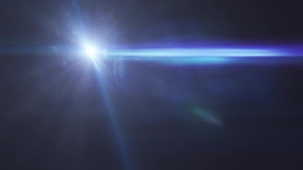 Abstraktní Modré Optické Čočky Zářit Světlo Výbuch Animace Černém Pozadí — Stock video