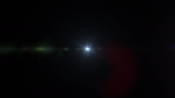 抽象的なループセンター 美しい白い光の星光学フレアはスクリーン プロジェクトのオーバーレイのためのアニメーションの背景を明るく輝かせます 4Kシームレスループ動的運動明るい星ライトレイ効果 — ストック動画