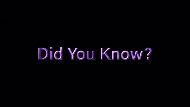 Did You Know Purple Liquid Flow Motion Text Effect Animation — Vídeo de Stock