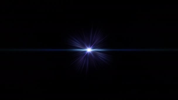 Абстрактная Петля Центр Голубой Звезды Оптические Линзы Вспышки Световые Полосы — стоковое видео