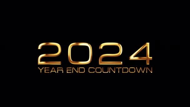 Loop 2024 Year End Countdown Gold Text Shine Loop Light — Stockvideo