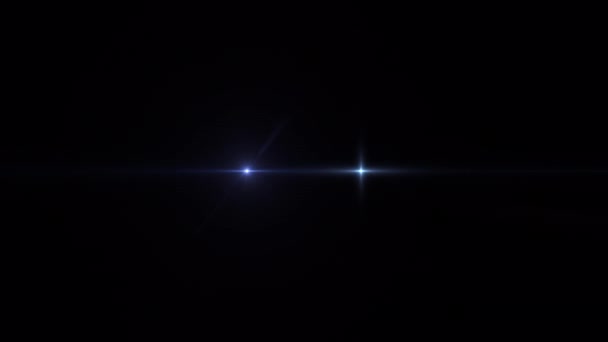 Абстрактные Синие Звездные Оптические Линзы Вспыхивают Световыми Полосами Сияющими Фоном — стоковое видео