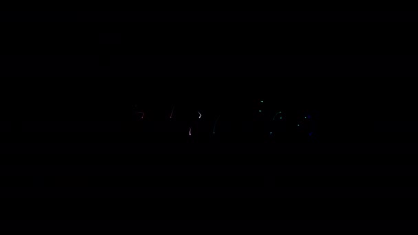 Abonner Glød Fargerike Neon Laser Tekst Glitch Effekt Animasjon Filmatiske – stockvideo
