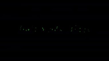 Siyah soyut arkaplan üzerinde kuantum Süperpozisyonu renkli neon lazer metin hatası animasyon sinemasal başlığı.