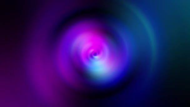 Lazo Abstracto Hipnótico Rosa Azul Resplandor Neón Círculo Radial Anillo — Vídeos de Stock
