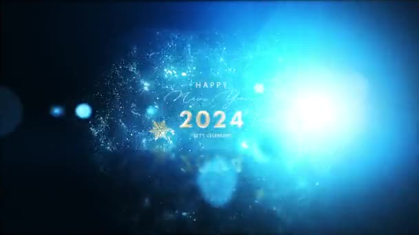 2024 Šťastný Nový Rok Oslavme Zlatý Laserový Animační Film Názvem — Stock video