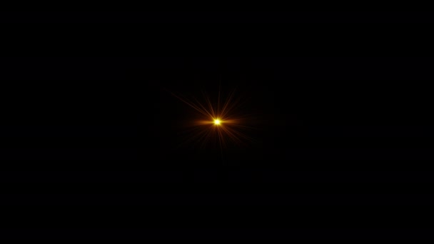 Abstraktní Smyčka Střed Zářit Zlatě Oranžový Optický Lesk Světelný Objektiv — Stock video