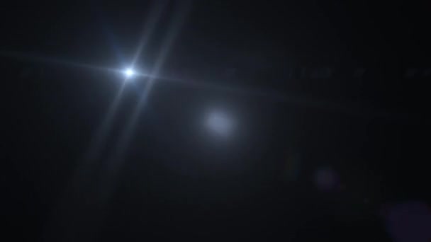 Різнокольорова Оптична Лінза Спалахує Анімація Чорному Абстрактному Фоні — стокове відео