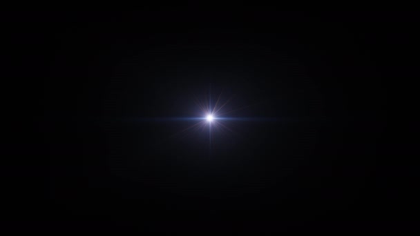 Loop Τρεμοπαίζει Κέντρο Λάμψη Μπλε Πορτοκαλί Φως Αστέρων Οπτικοί Φακοί — Αρχείο Βίντεο