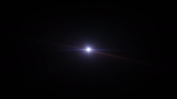 Центр Мерцания Петли Светящийся Синий Оранжевый Звезда Огни Оптические Линзы — стоковое видео