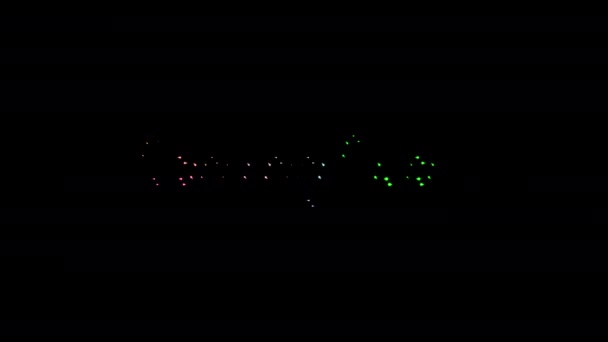 Yakında Parlak Neon Renkli Lazer Metin Hatası Kara Soyut Arkaplan — Stok video