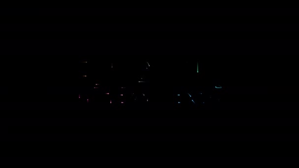 Preto História Mês Brilho Colorido Neon Laser Texto Animação Preto — Vídeo de Stock