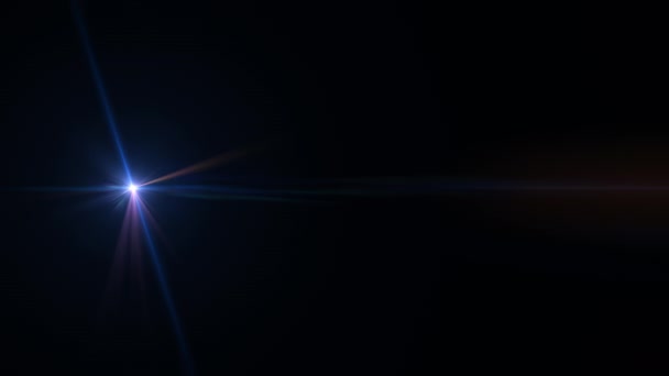 Абстрактно Красивая Вспышка Светится Синим Оранжевым Оптическим Линзом Блестит Световое — стоковое видео