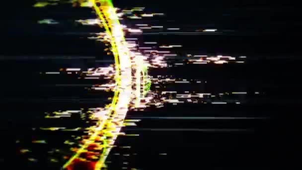 Gürültü Yapan Altın Metnin Siyah Soyut Arka Plan Üzerinde Sinematik — Stok video